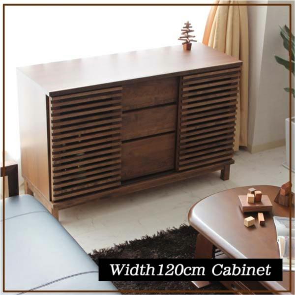 国産 大川家具 TVボード FAX台  サイドボード ミドルボード キャビネット アルダー材 自然塗...