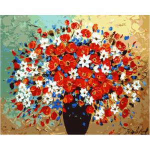 油絵塗り絵 油絵セット WS-AE113  花の物語  DIY絵 キャンバス