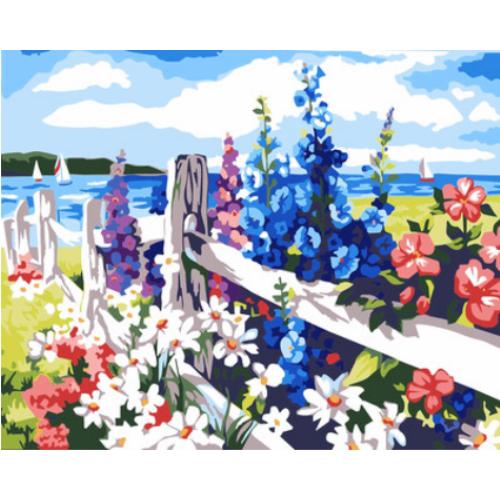 油絵塗り絵 油絵セット WS-AE140 花の海 DIY油絵 キャンバス 大人の塗り絵 油絵 壁デコ...