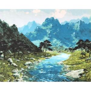 油絵塗り絵 油絵セット WS-AE316  山川  DIY絵 キャンバス