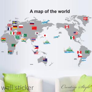 ウォールステッカー 子供部屋 世界地図 壁紙シ...の詳細画像3