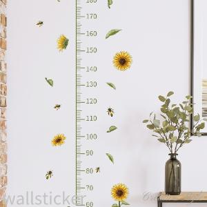 ウォールステッカー ひまわり 身長計 子供部屋 動物 壁紙シール ウォールシール インテリアシール 猫 かわいい 誕生日 キッズルーム ディズニー｜Creative Style