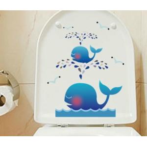 ウォールステッカー トイレ ドア クジラ親子 ...の詳細画像3