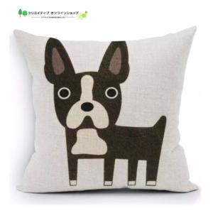 クッションカバー 犬 ボストンテリア 犬柄 おしゃれ かわいい 犬雑貨