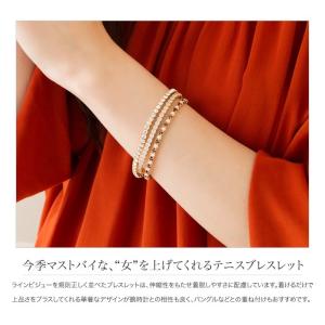テニスブレスレット ビジュー パール カラース...の詳細画像1