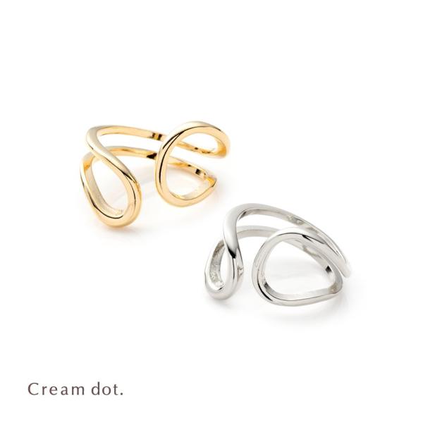 オープンリング フリーサイズ メンズライク ラウンドライン リング 指輪 重ね付け