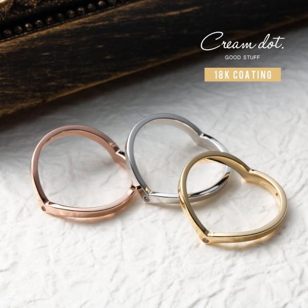 リング 指輪 ペアリング 18kコーティング メンズ ハート 重ね付け 重ねづけ 9号 11号 13...