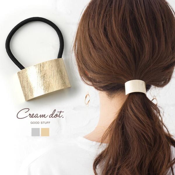 ヘアゴム ヘアアクセ メタルプレート ゴールド 簡単 ヘアアレンジ オールシーズン シンプル 上品 ...