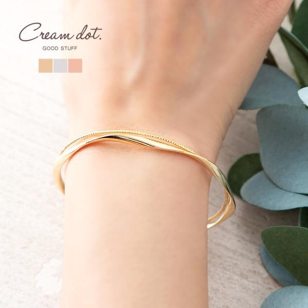 【本日限定！全品ポイント5倍】バングル レディース 細め ブレスレット 二連 2連 ウェーブ ライン...