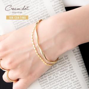 バングル 金属アレルギー ニッケルフリー 18kコーティング