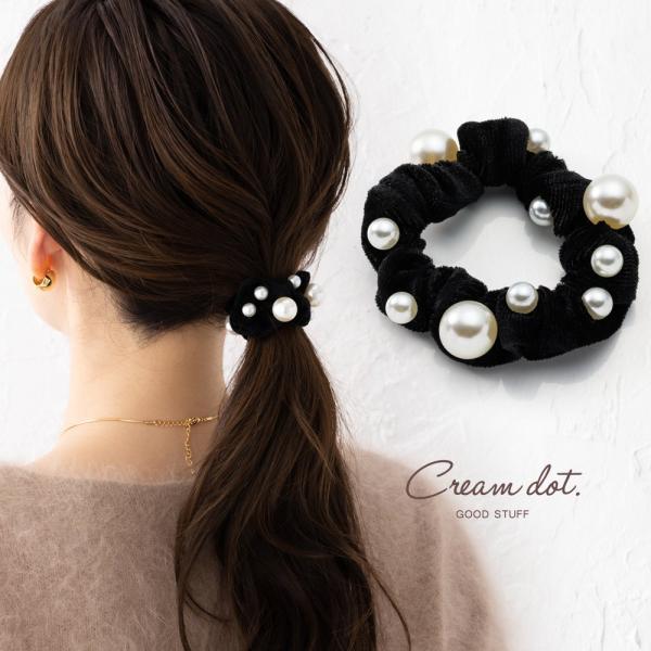 【全品送料無料⇒11月30日23：59迄】シュシュ 大人 軽い ヘアアクセサリー ベロア生地 ランダ...