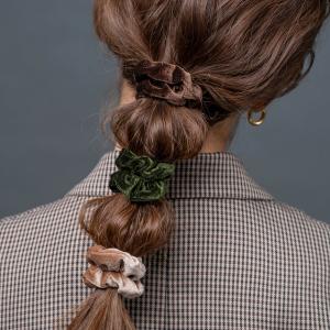 3点セット ベロア シュシュ 大人 軽い まとめ髪 ベロア生地