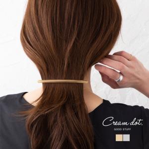 【全品送料無料⇒4月29日23：59迄】バレッタ ヘアクリップ ヘアアクセサリー メタル ロング スティックバレッタ 横長 筒状