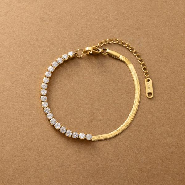 ステンレス製 ブレスレット 金属アレルギー つけっぱなし サージカルステンレス ビジュー ライン 切...