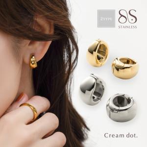 【最大50％OFF×全品送料無料】サージカルステンレス カフイヤリング イヤリング 金属アレルギー つけっぱなし ぷっくり 2タイプ 2way 両耳用｜Cream dot.