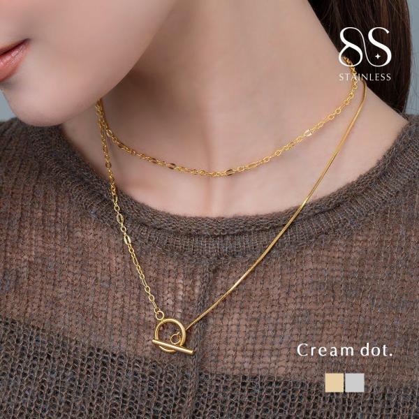 サージカルステンレス ロングネックレス 金属アレルギー つけっぱなし 切り替え y字 ラリエット 3...