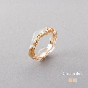 【全品10％OFFクーポン】リング 指輪 ナミナミ ウェーブ クリアカラー メタル封入 凹凸加工 たたき クラフト調 歪み ゴールド シルバー