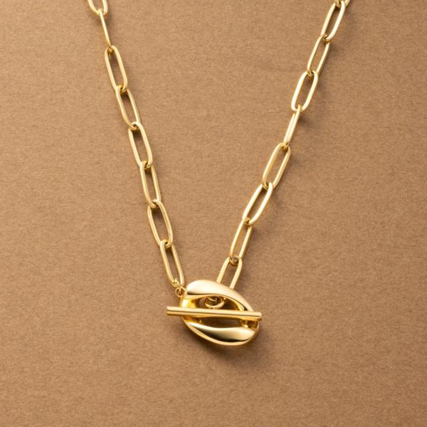 【本日限定！2点10％OFFクーポン】ステンレス製 ネックレス 金属アレルギー ショート オーバルチ...