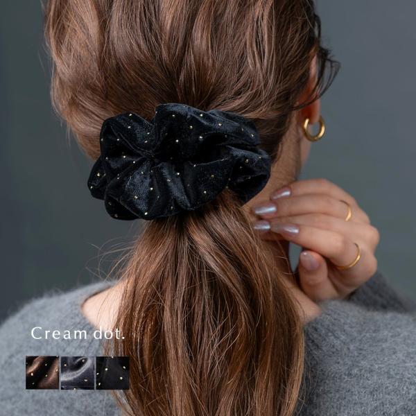 【本日限定！2点10％OFFクーポン】シュシュ ヘアゴム ヘアアクセサリー ベロア ベルベット パウ...