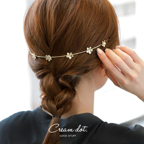 バックカチューシャ ヘアドレス ヘアアクセサリー メタル ビジュー 大人 上品 エレガント フェミニ...