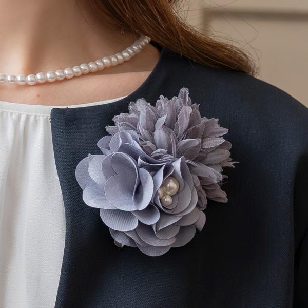 コサージュ パール フォーマル 卒業式 入学式 ママスーツ フラワー ダブル 切り替え おしゃれ ピ...