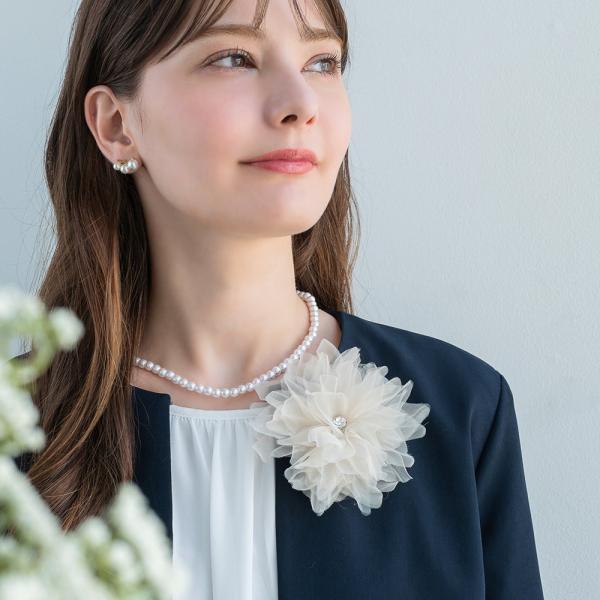 コサージュ フォーマル 卒業式 入学式 ママスーツ フラワー 花びら ボリューム 切り替え ビジュー...