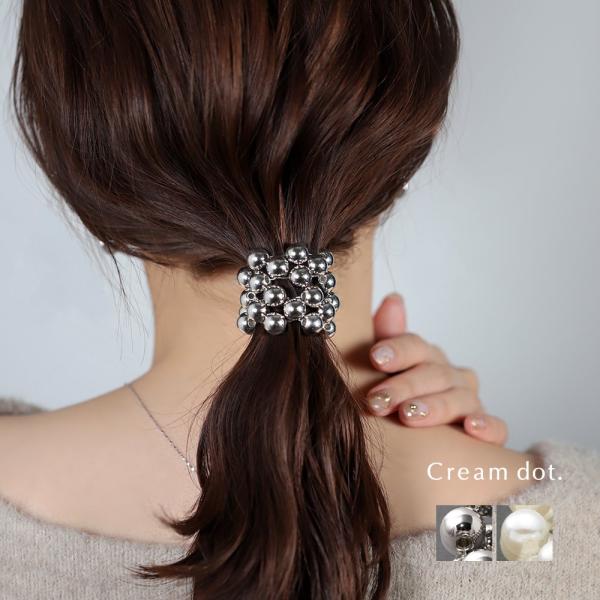 【全品送料無料⇒11月30日23：59迄】ヘアゴム メタルボール スフィア パール ブレスレット お...