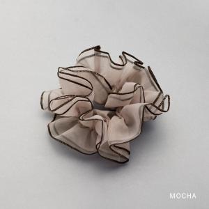シュシュ オーガンジー パイピング 大人色 透...の詳細画像4