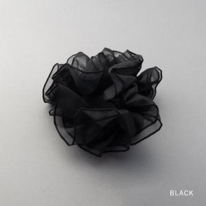 シュシュ オーガンジー パイピング 大人色 透...の詳細画像5