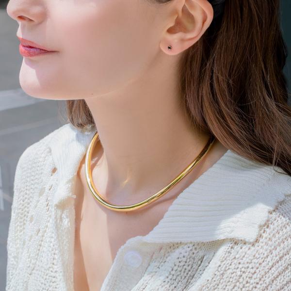 チョーカー ネックレス レディース ネックカフ メタルチョーカー 艶 微調整可能 ゆうパケット送料無...