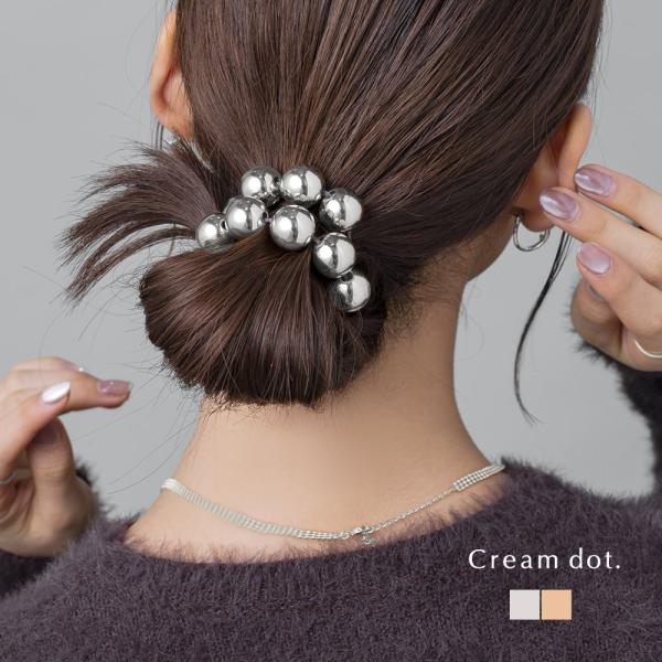 ヘアゴム ヘアアクセ ヘアアレンジ 簡単 まとめ髪 メタルボール 大粒 存在感 ブレスレット ゆうパ...