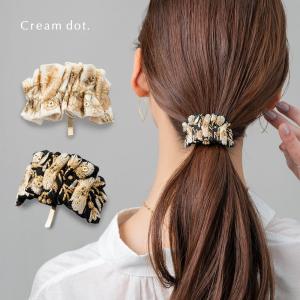 ポニーフック フリル 刺繍 ジャガード織り風 ギャザー ヘアフック ヘアカフス ヘアアクセ ヘアアレンジ ヘアゴム