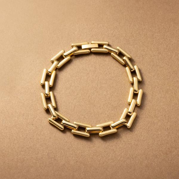 ステンレス製 ブレスレット 金属アレルギー ダブルメタル チェーン スクエア 大人 ゴールド シルバ...