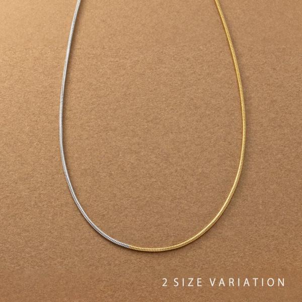 ステンレス製 ネックレス 金属アレルギー つけっぱなし スネークチェーン バイカラー コンビカラー ...