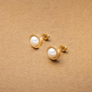 サージカルステンレス ピアス 金属アレルギー つけっぱなし 一粒パール ネジロック式 ネジ式 メタル