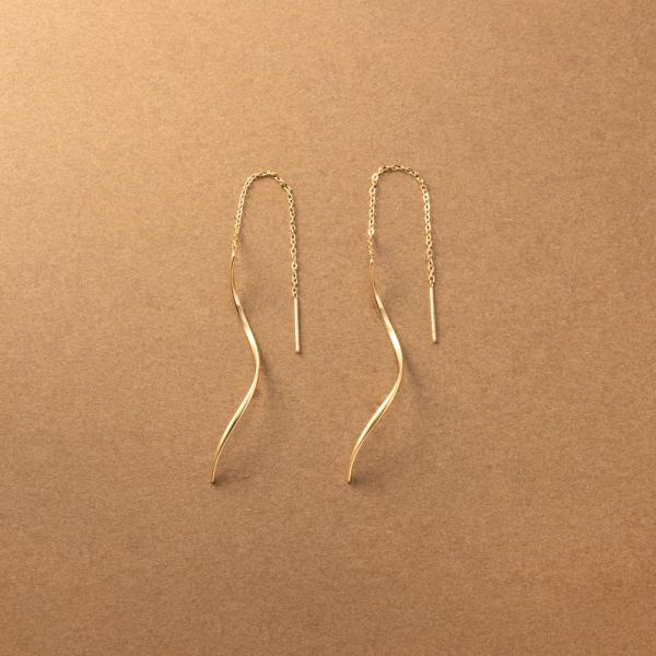 ステンレス製 ピアス アメリカンピアス 金属アレルギー レディース 揺れる ウェーブ 変形 メタル ...