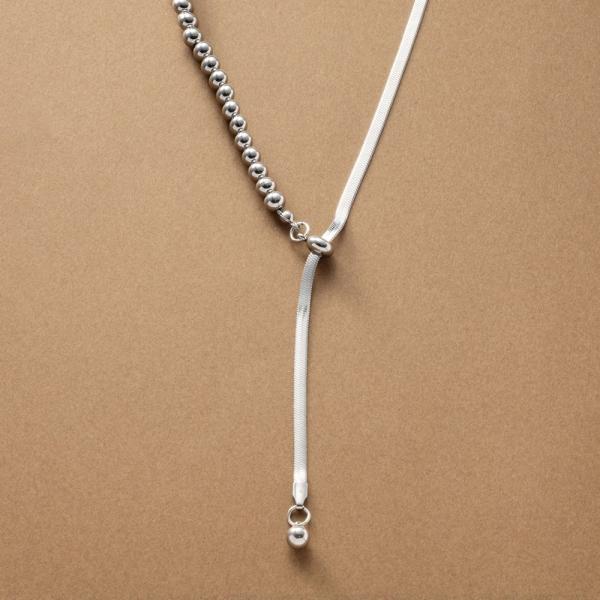 【全品送料無料⇒11月30日23：59迄】ステンレス製 ネックレス ロング ラリエット 金属アレルギ...