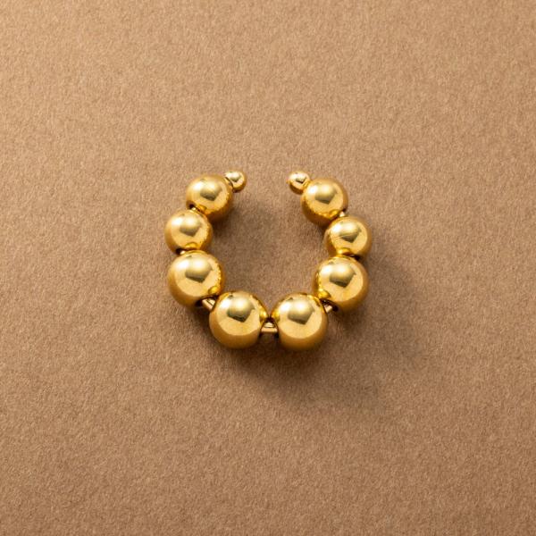 ステンレス製 イヤーカフ 金属アレルギー つけっぱなし メタルボール スフィア ぷっくり フープ 存...