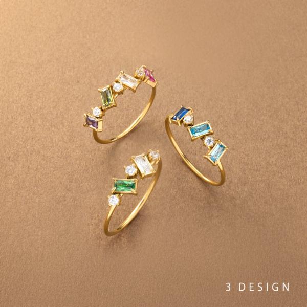 サージカルステンレス リング 指輪 金属アレルギー つけっぱなし カラーストーン ビジュー バケット...