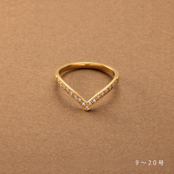 サージカルステンレス リング 指輪 金属アレルギー つけっぱなし V字 ビジュー ライン ハート