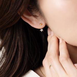 【最大30％OFF×全品送料無料】ピアス スター ビジュー ネジロック式 バックキャッチピアス 星 メタル ボール 両耳用