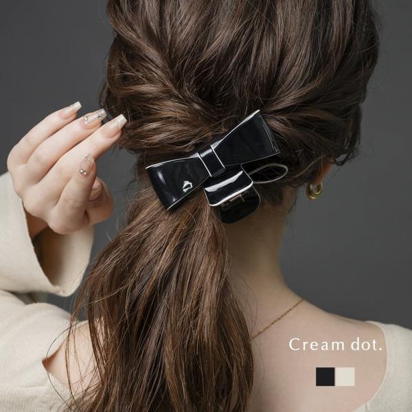 バンスクリップ ヘアクリップ ヘアアクセサリー バイカラー リボン パイピング 挟むだけ 簡単 しっ...