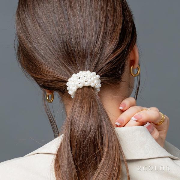 【全品送料無料⇒11月30日23：59迄】ヘアゴム パール バブル ヘアアクセサリー ボリューム 編...