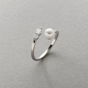 リング 指輪 18kコーティング パール ビジ...の詳細画像1