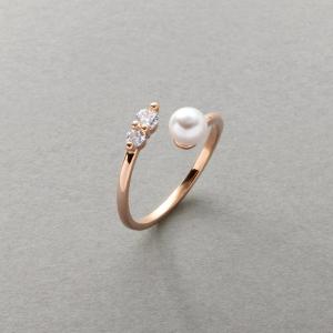 リング 指輪 18kコーティング パール ビジ...の詳細画像2
