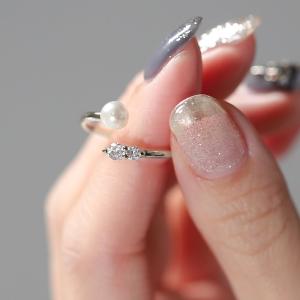 リング 指輪 18kコーティング パール ビジ...の詳細画像4