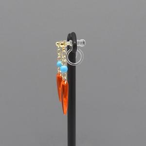 イヤリング 樹脂 オレンジ ターコイズブルー ...の詳細画像2