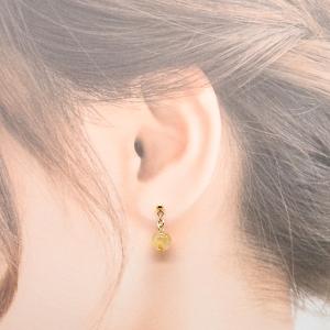 イヤリング 樹脂 ルチルクォーツ 天然石 1粒...の詳細画像2
