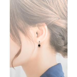 イヤリング 天然石オニキス 6mm玉 1粒 ノ...の詳細画像3