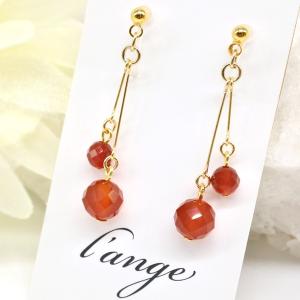 L'ange（ランジュ） 赤メノウ レッドアゲート ネックレス 天然石 1粒